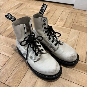 Dr. Martens White Leather Boots